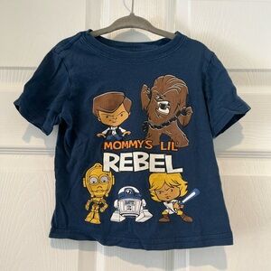 Star Wars 2T Mommy's Lil' Rebel Navy Short Sleeve T Shirt Chibi Style Character